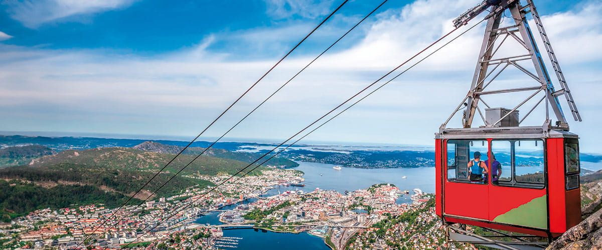 The Ulriken cable car overlooking Bergen